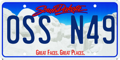 SD license plate 0SSN49