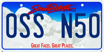 SD license plate 0SSN50