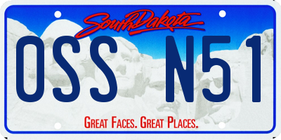 SD license plate 0SSN51