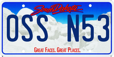 SD license plate 0SSN53