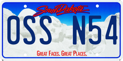 SD license plate 0SSN54