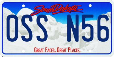 SD license plate 0SSN56