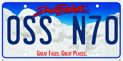 SD license plate 0SSN70