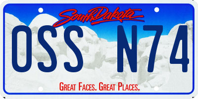 SD license plate 0SSN74