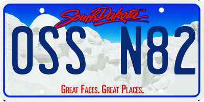 SD license plate 0SSN82