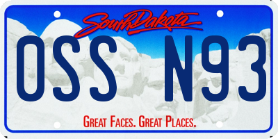 SD license plate 0SSN93