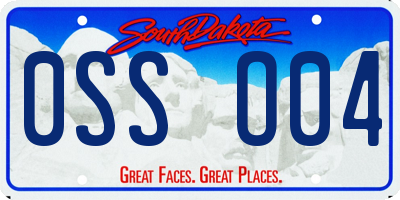 SD license plate 0SSO04