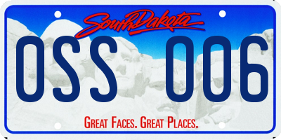 SD license plate 0SSO06