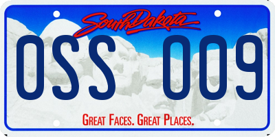 SD license plate 0SSO09