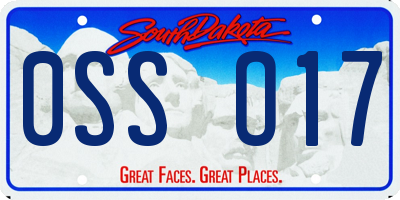 SD license plate 0SSO17