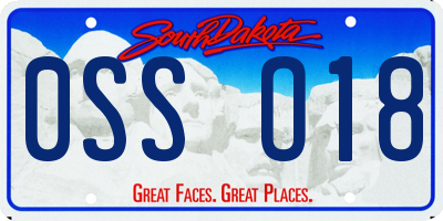 SD license plate 0SSO18