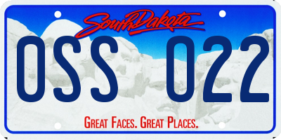 SD license plate 0SSO22