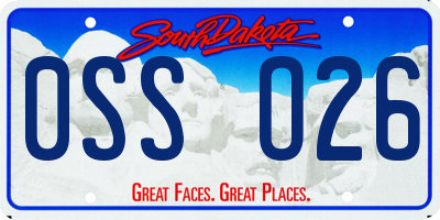 SD license plate 0SSO26