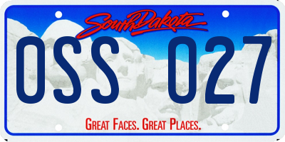 SD license plate 0SSO27