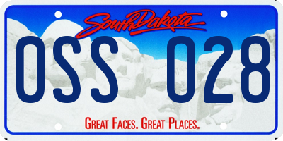 SD license plate 0SSO28