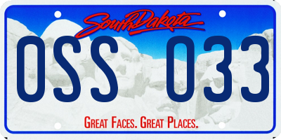SD license plate 0SSO33