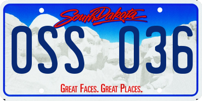 SD license plate 0SSO36
