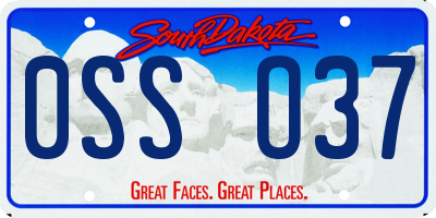 SD license plate 0SSO37