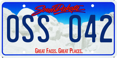 SD license plate 0SSO42