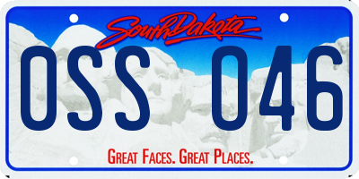 SD license plate 0SSO46