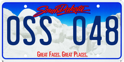 SD license plate 0SSO48