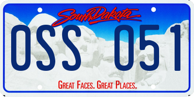 SD license plate 0SSO51