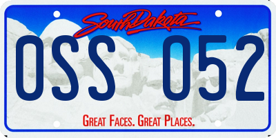 SD license plate 0SSO52