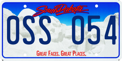 SD license plate 0SSO54
