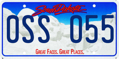 SD license plate 0SSO55