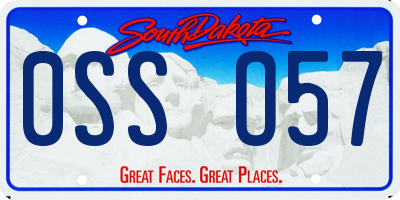SD license plate 0SSO57