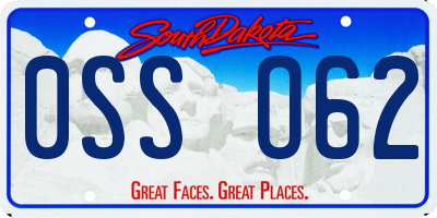 SD license plate 0SSO62