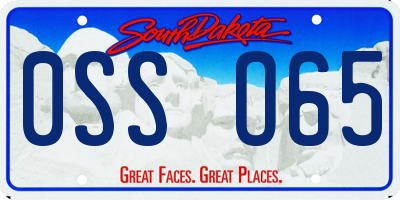 SD license plate 0SSO65