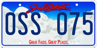 SD license plate 0SSO75