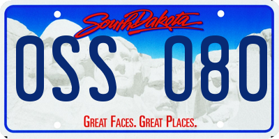 SD license plate 0SSO80