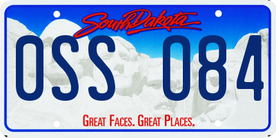 SD license plate 0SSO84