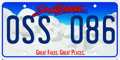 SD license plate 0SSO86