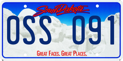 SD license plate 0SSO91