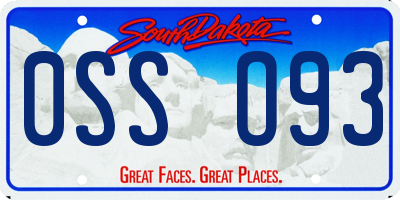 SD license plate 0SSO93
