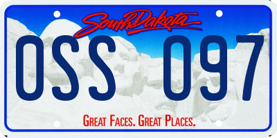 SD license plate 0SSO97