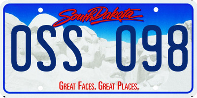 SD license plate 0SSO98