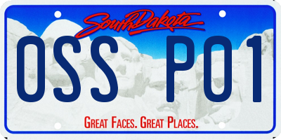 SD license plate 0SSP01
