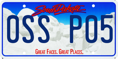 SD license plate 0SSP05
