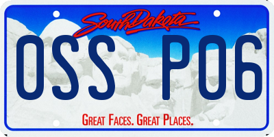 SD license plate 0SSP06