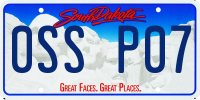 SD license plate 0SSP07