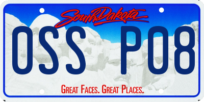 SD license plate 0SSP08