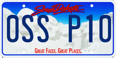 SD license plate 0SSP10