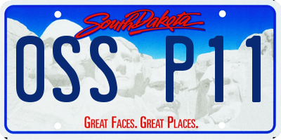 SD license plate 0SSP11