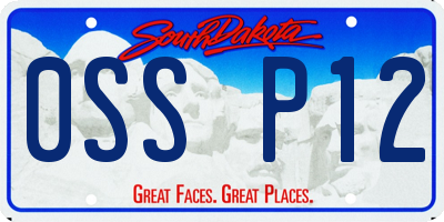 SD license plate 0SSP12