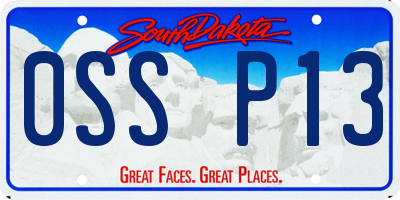 SD license plate 0SSP13