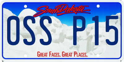 SD license plate 0SSP15